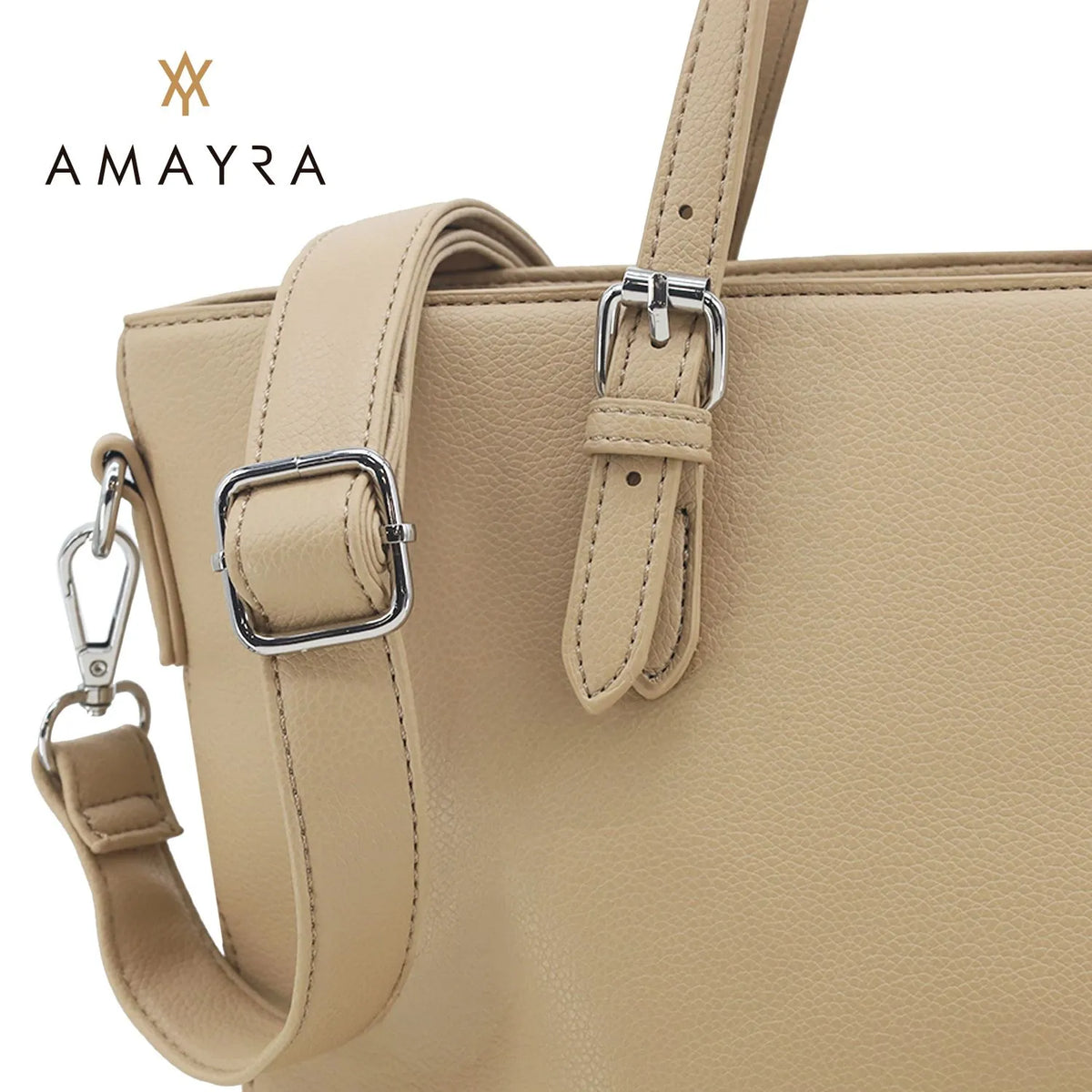 Cartera Amayra Ecocuero Camel 37 x 32 x 15 cm