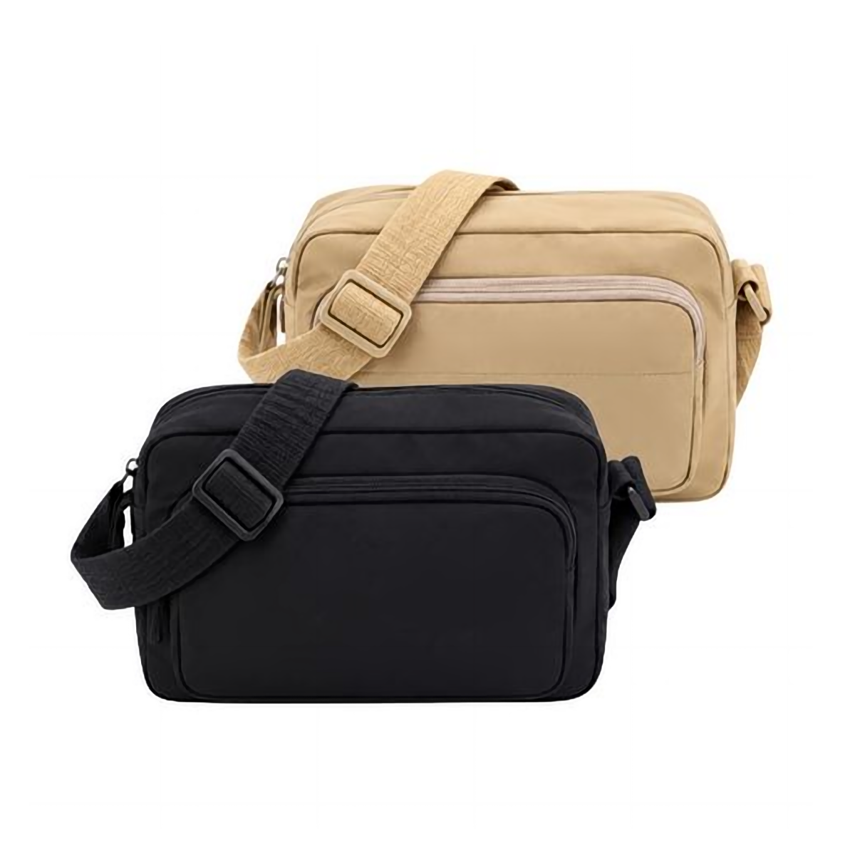 Cartera Bandolera Amayra con Correa Larga Nylon Negro 22 x 15 cm