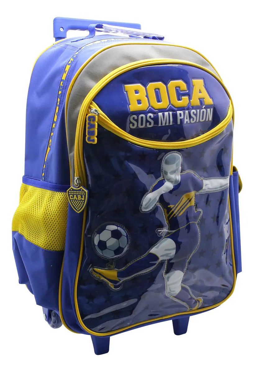 Mochila con Carro Cresko Boca Juniors de 18 Pulgadas