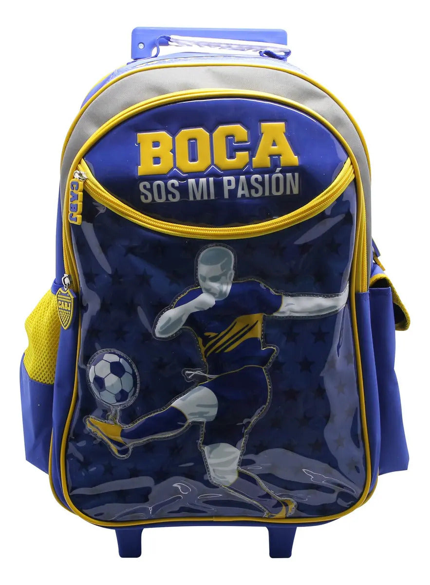 Mochila con Carro Cresko Boca Juniors de 18 Pulgadas