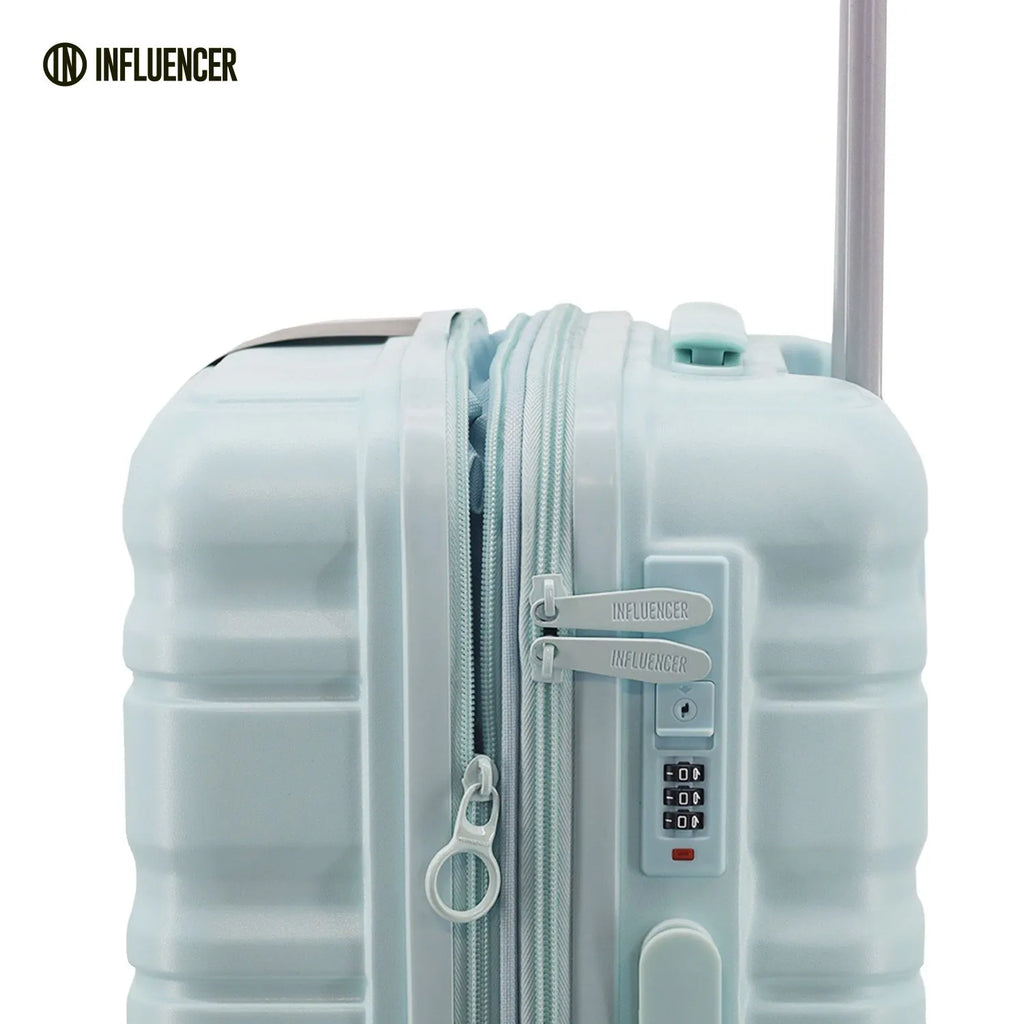 Set de 2 Valijas LSYD Menta Influencer 20 y 24 Pulgadas ABS Verde