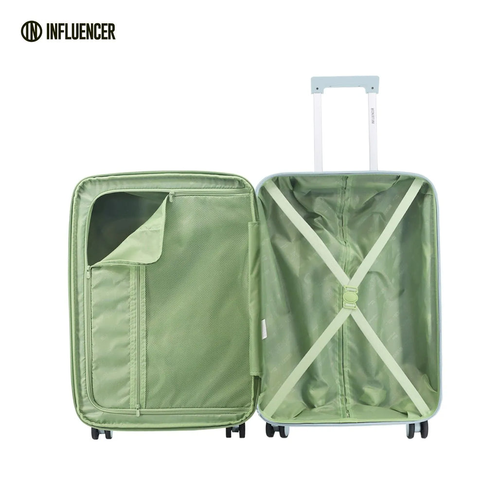 Set de 2 Valijas LSYD Menta Influencer 20 y 24 Pulgadas ABS Verde
