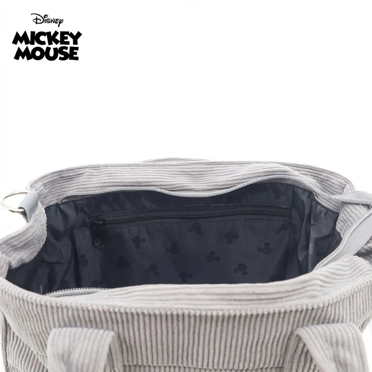 Cartera LSYD Mickey Corderoy Gris 29 x 25 x 10 cm con Cierre