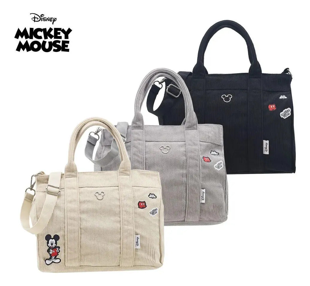 Cartera LSYD Mickey Corderoy Gris 29 x 25 x 10 cm con Cierre