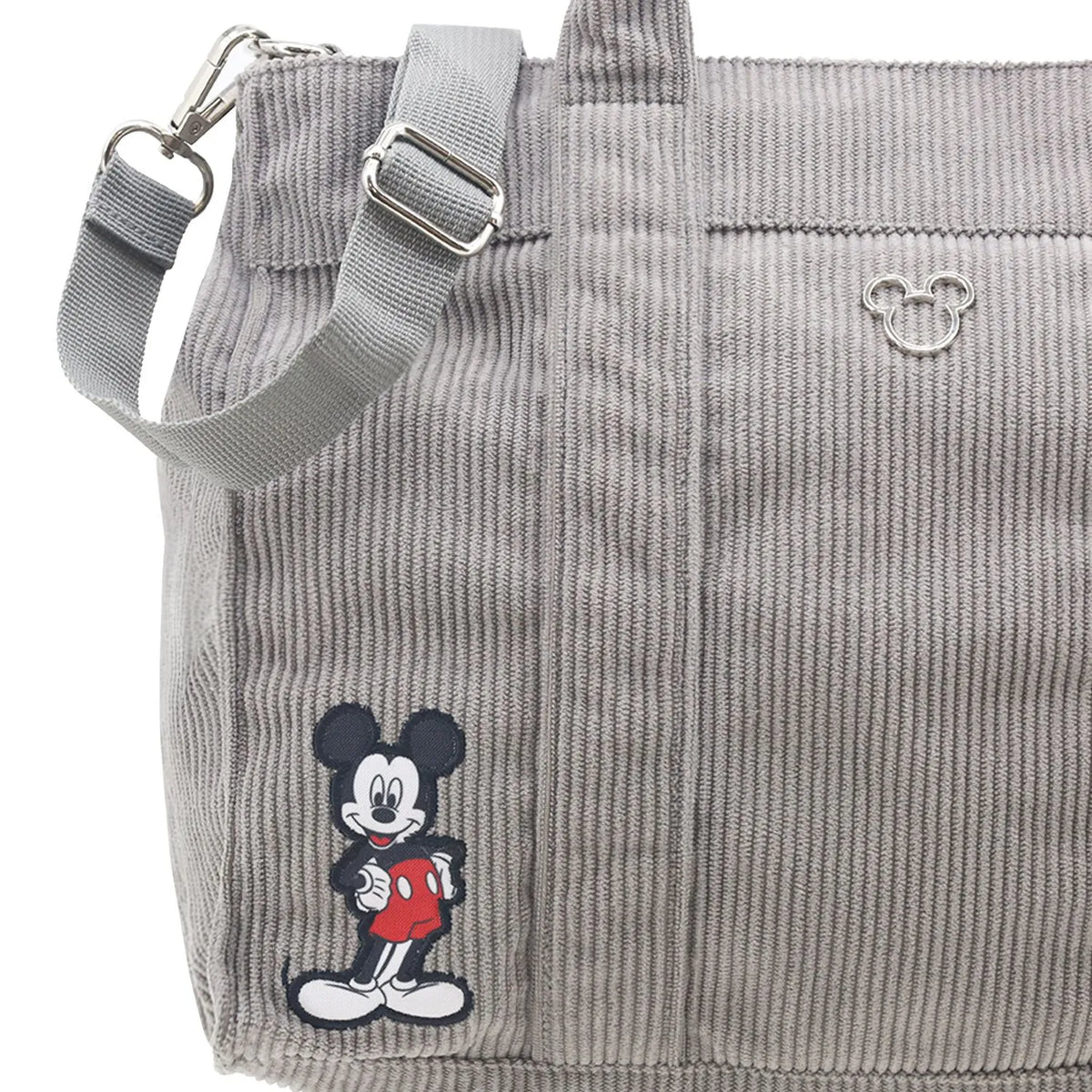 Cartera LSYD Mickey Corderoy Gris 29 x 25 x 10 cm con Cierre