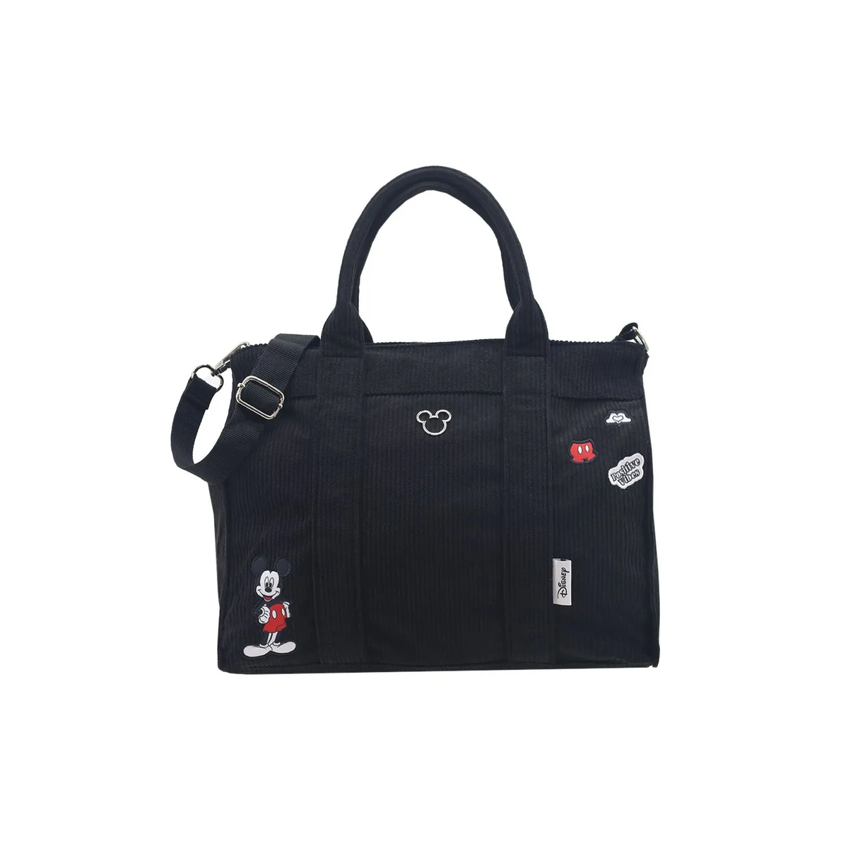 Cartera LSYD Mickey Corderoy Negro 29 x 25 x 10 cm Infantil