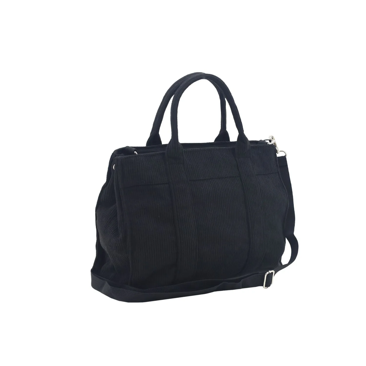 Cartera Corderoy Stitch LSYD Negro 29 x 25 x 10 cm