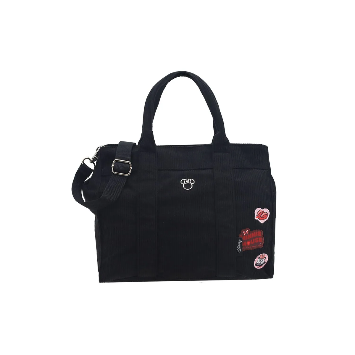 Cartera Corderoy Minnie LSYD Negro 29 x 25 x 10 cm