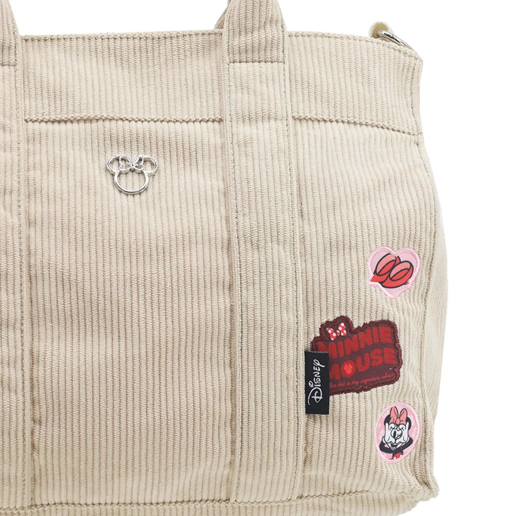 Cartera Corderoy Minnie LSYD Beige 29 x 25 x 10 cm