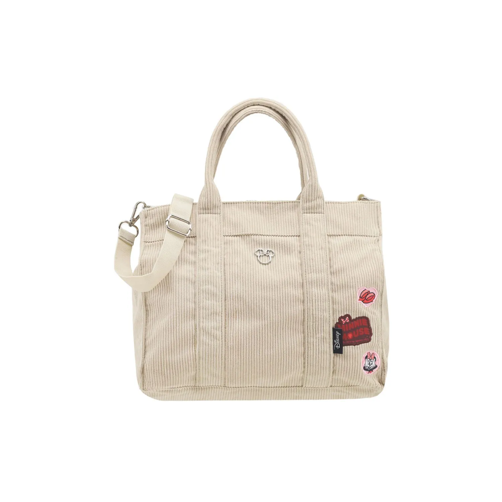 Cartera Corderoy Minnie LSYD Beige 29 x 25 x 10 cm