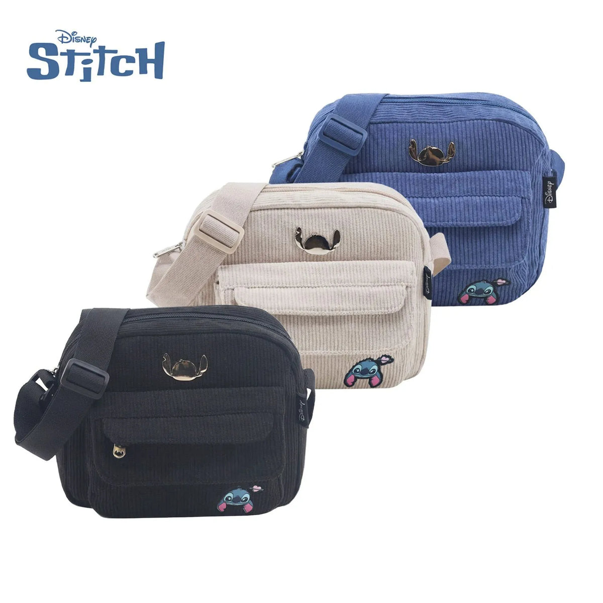 Cartera Mujer LSYD Bandolera Corderoy Azul 22 x 20 x 10 cm