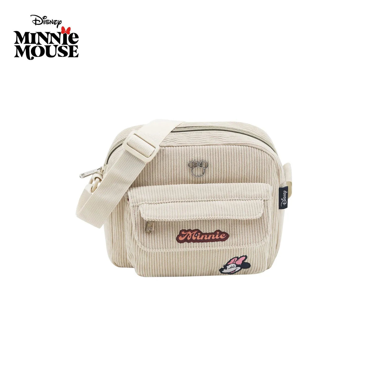 Cartera LSYD Bandolera Corderoy Beige 22 x 20 x 10 cm Minnie