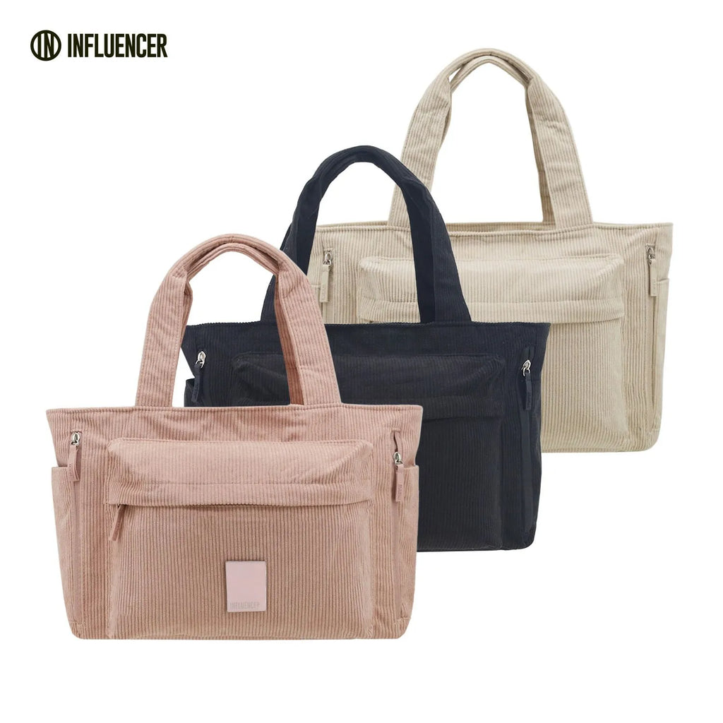 Cartera LSYD Influencer Corderoy Beige 39 x 28 x 9 cm
