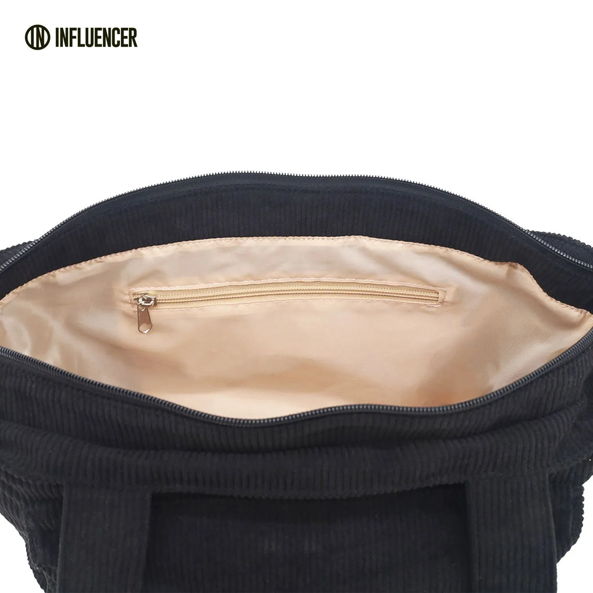 Cartera LSYD Influencer Corderoy Negro 39 x 28 x 9 cm