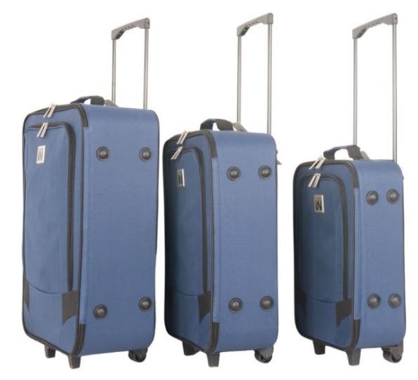 Set de 3 Valijas Check In 18, 21 y 24 Pulgadas Azul