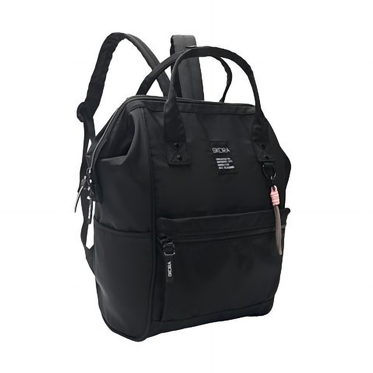Mochila Skora Boca de Pez Eve Nylon Negra 40 x 25 x 18 cm