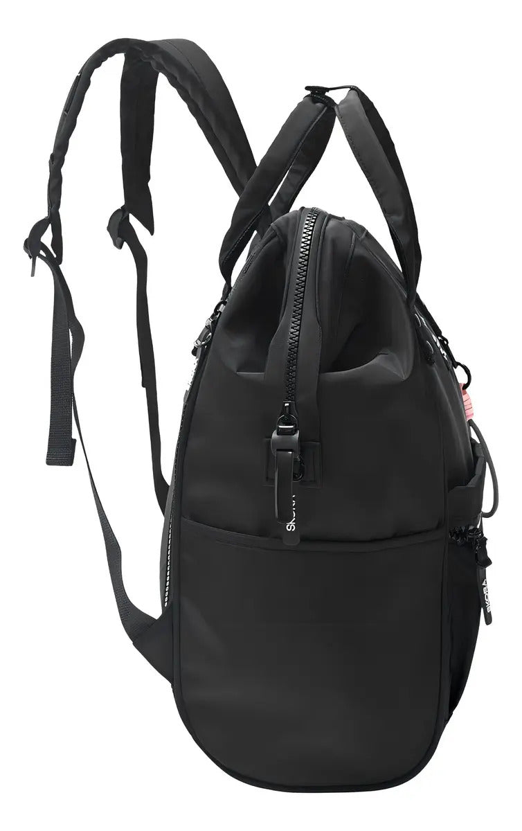 Mochila Skora Boca de Pez Eve Nylon Negra 40 x 25 x 18 cm