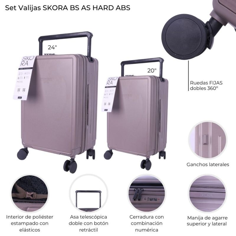 Set De Valijas Skora Bs As Hard Abs 24 Y 20 Pulg