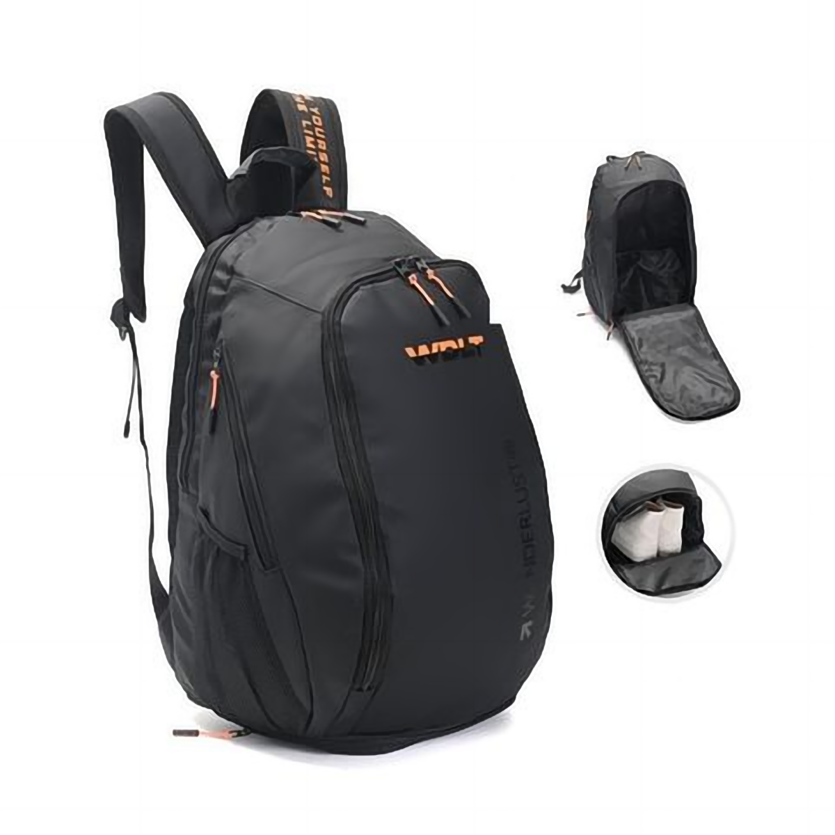 Mochila Paletero Padel con Zapatero y Portanotebook Impermeable CM Wand Negra