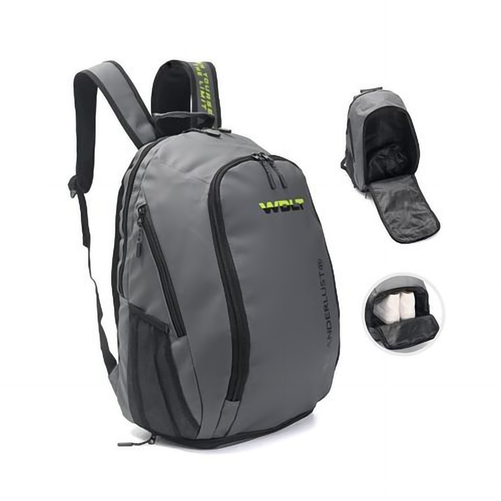 Mochila Paletero Padel con Zapatero y Portanotebook Impermeable Negra
