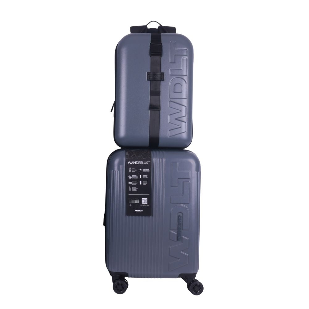 Set Wanderlust Valija 20 Pulgadas Azul Mochila