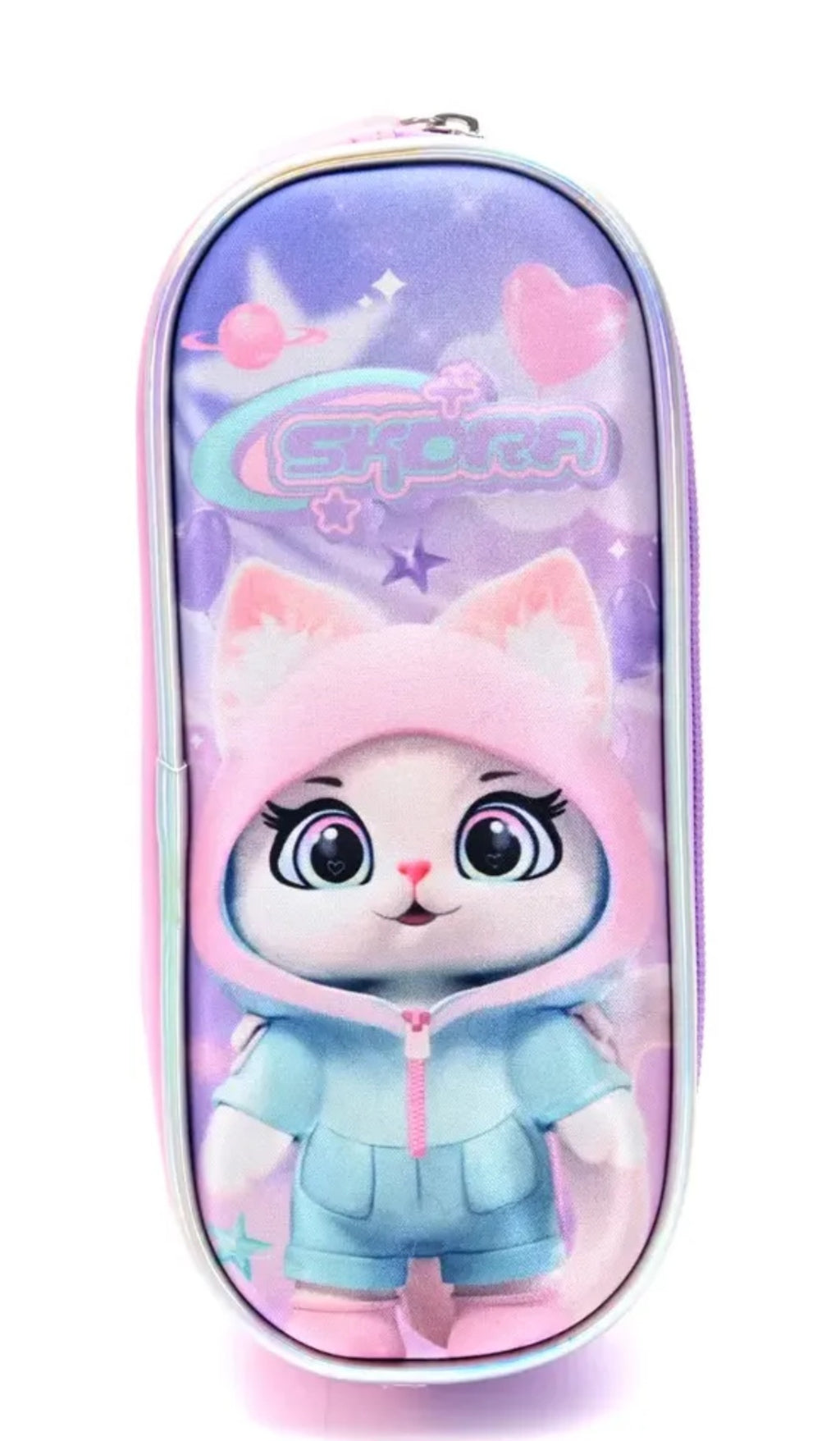 Set Mochila con Carro, Skora Lunchera y Cartuchera Gatita en de 16 Pulgadas