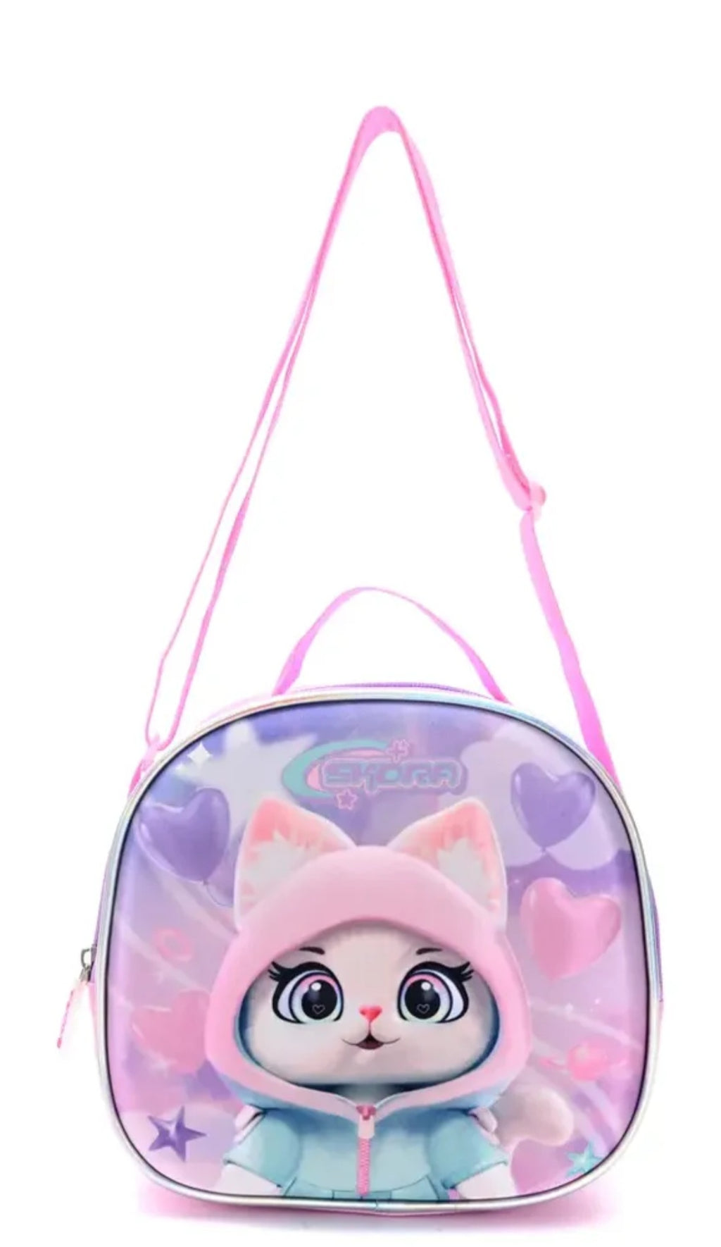 Set Mochila con Carro, Skora Lunchera y Cartuchera Gatita en de 16 Pulgadas