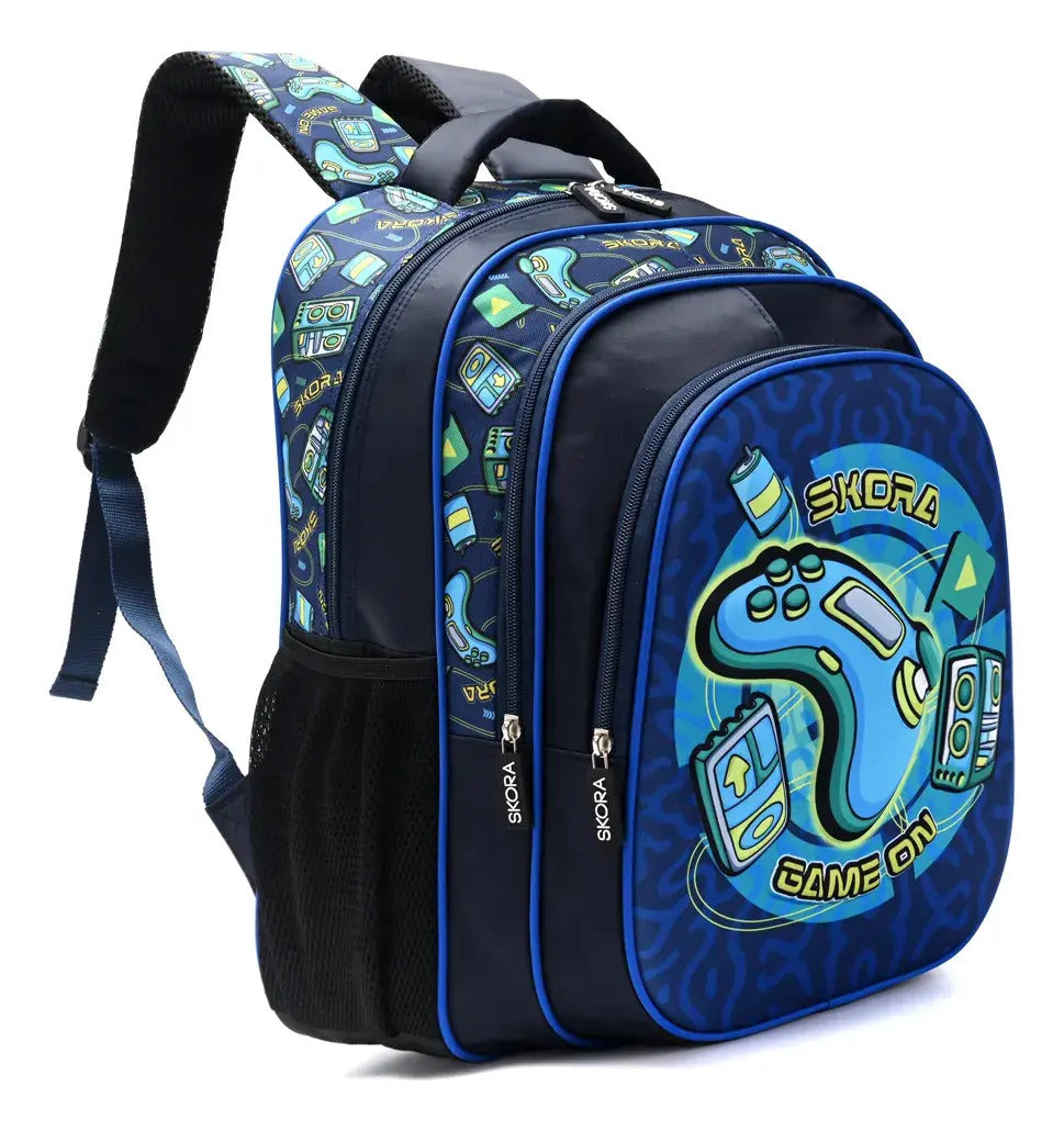 Set Mochila con Lunchera y Cartuchera Skora Game ON de 16 Pulgadas en Caja