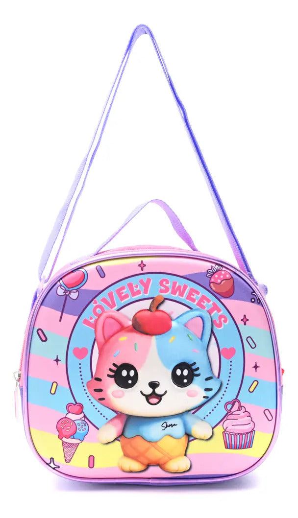 Set Mochila con Lunchera y Cartuchera Skora Gatita de 16 Pulgadas en Caja