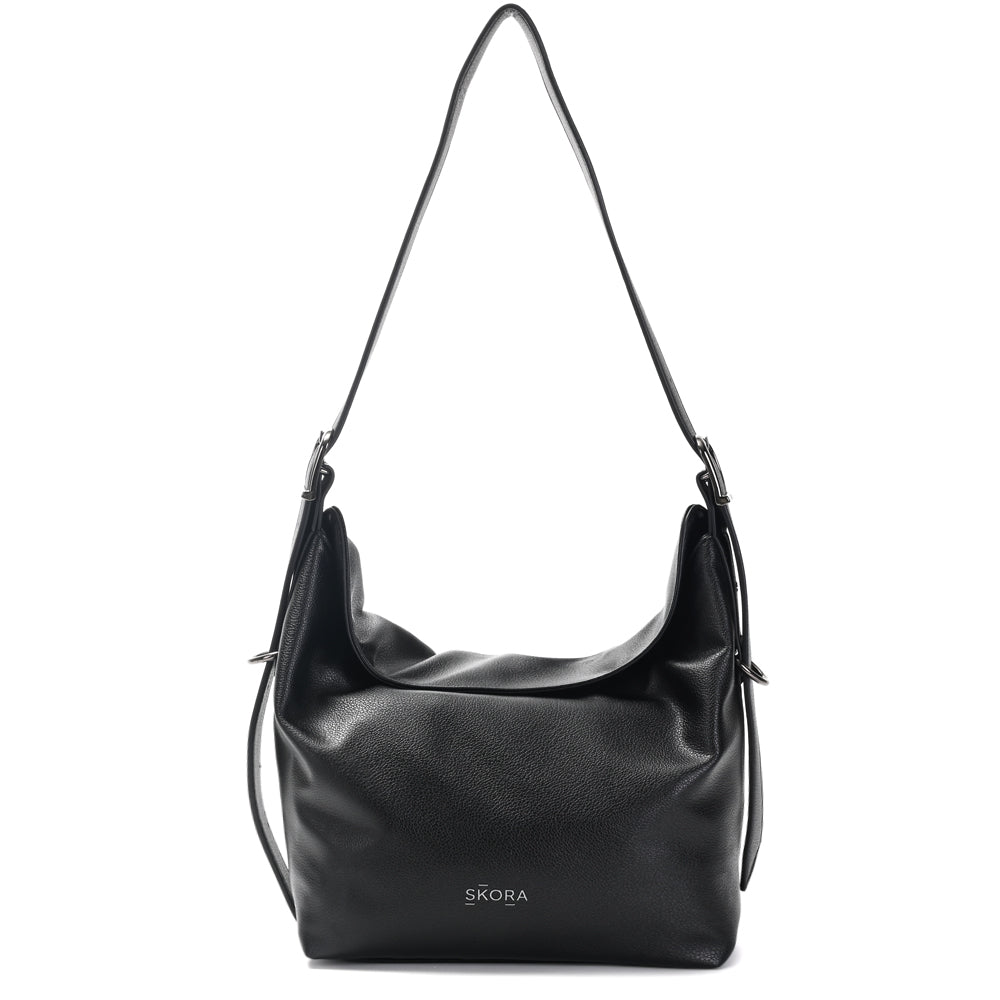 Cartera Skora Alvear Ecocuero Negra 23 x 25 x 12 cm