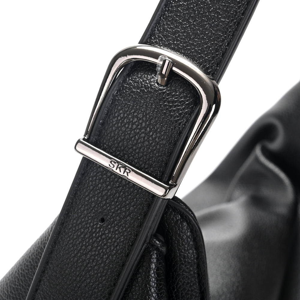 Cartera Skora Alvear Ecocuero Negra 23 x 25 x 12 cm