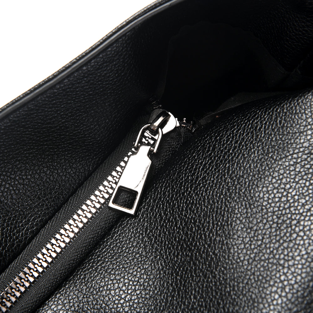 Cartera Skora Alvear Ecocuero Negra 23 x 25 x 12 cm