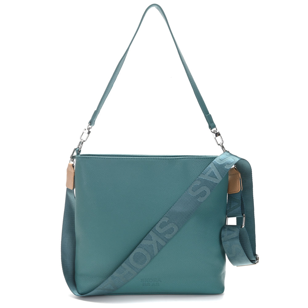 Cartera Skora Bandolera Ecocuero Celeste 29 x 27 x 6 cm Soho