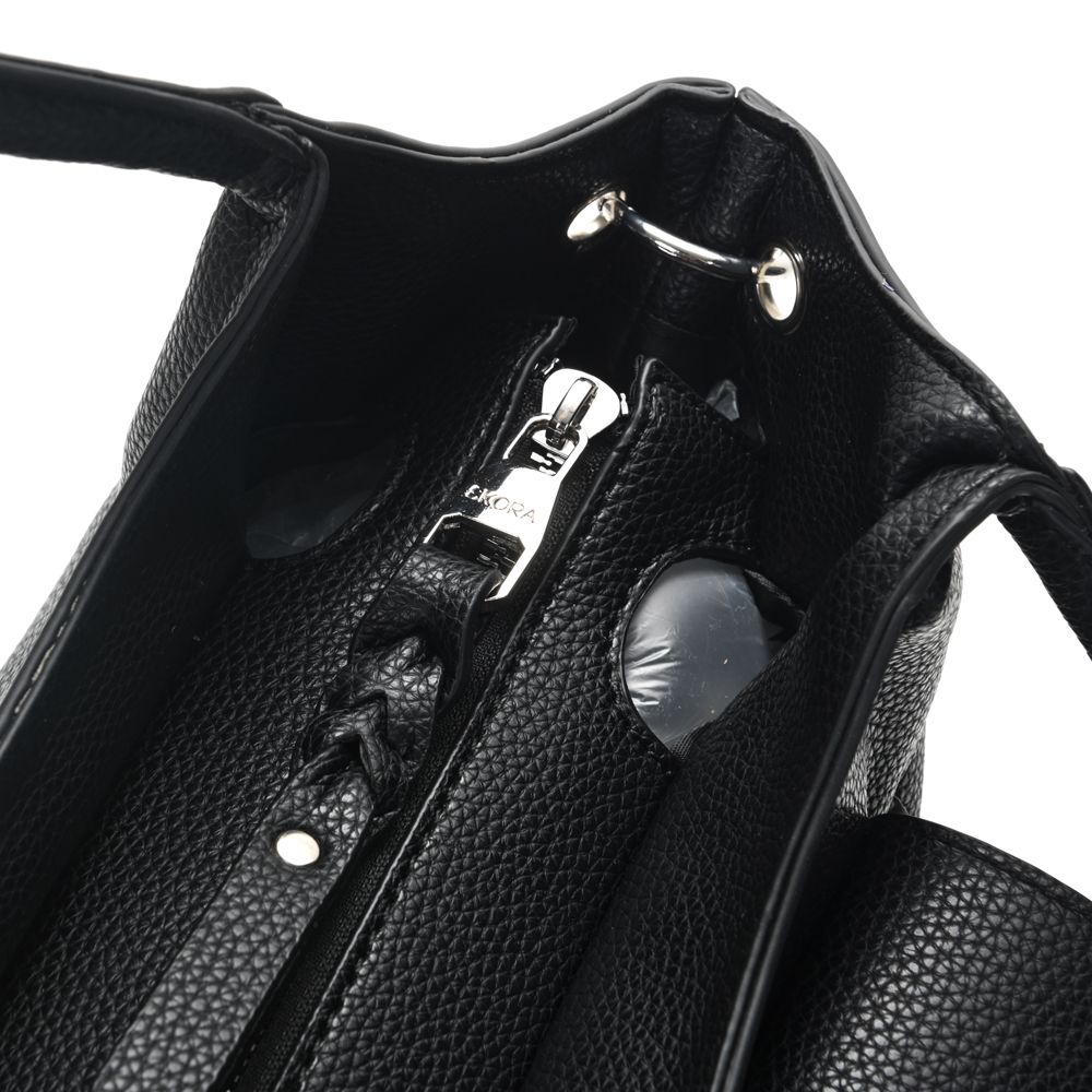 Cartera Skora Bulnes Ecocuero Negra 34 x 23 x 12 cm