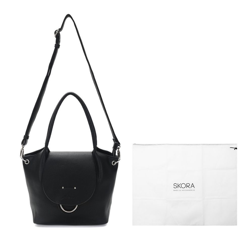Cartera Skora Bulnes Ecocuero Negra 34 x 23 x 12 cm