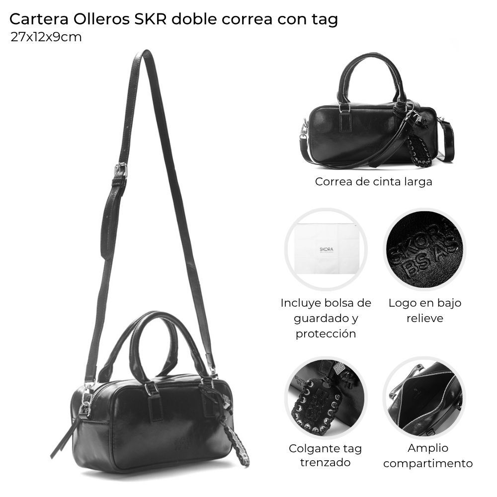 Cartera Skora Olleros Doble Correa 27 x 12 x 9 cm