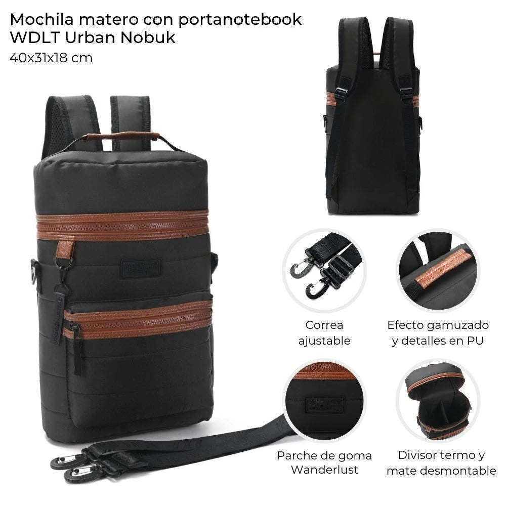 Mochila Wanderlust Matera  Urban Negra
