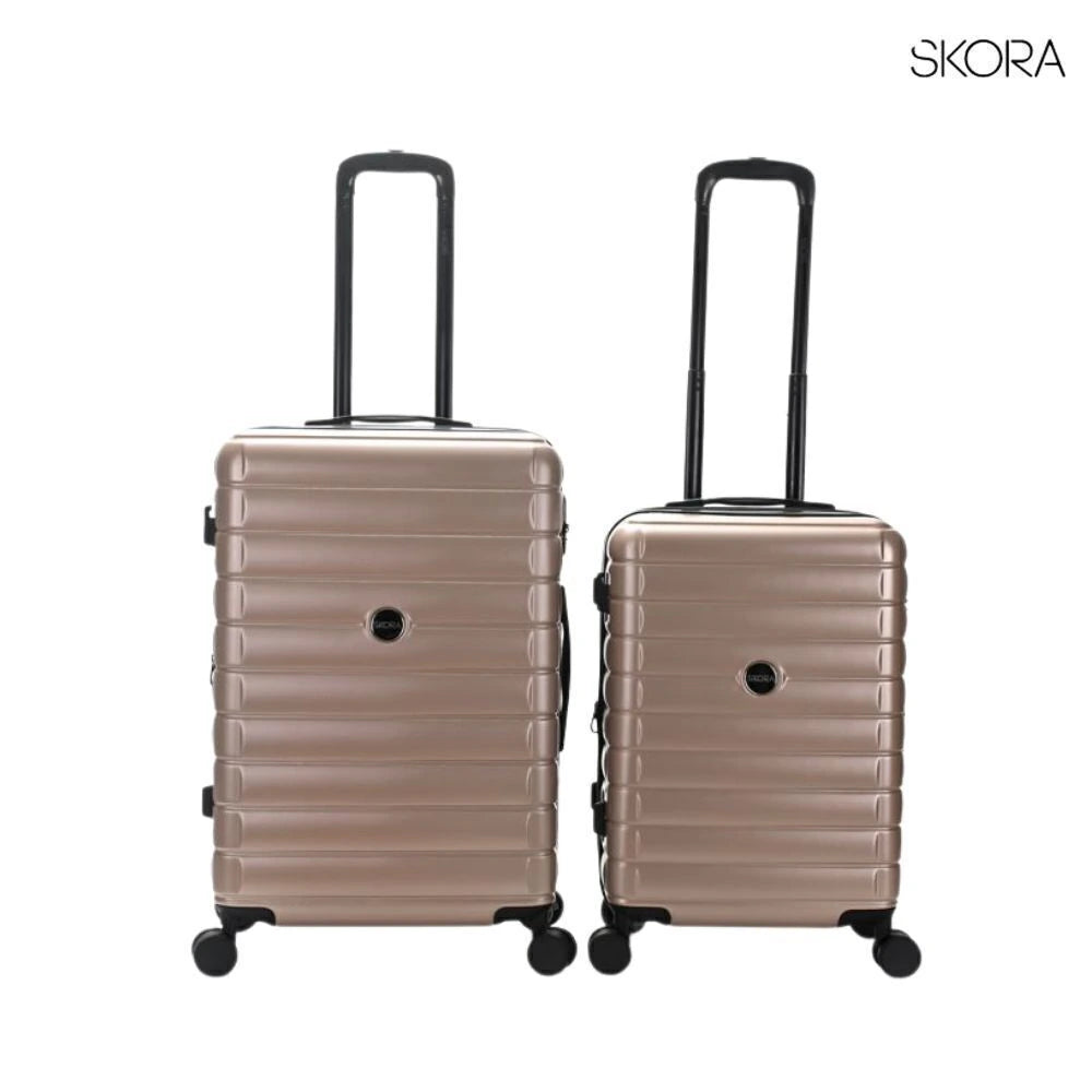 Set Skora Valijas 20 y 24 Pulgadas Champagne Abs