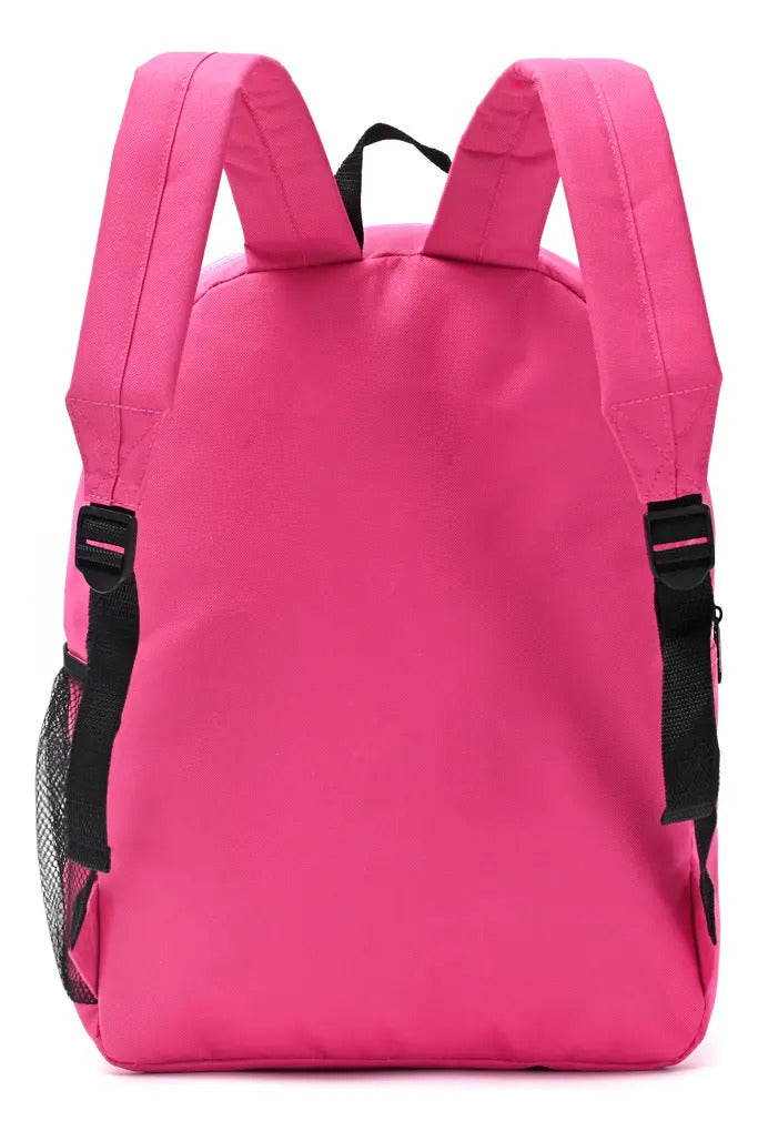Mochila Goodpak Espalda Lisa con Cierre Contra Tono de 17 Pulgadas Fucsia