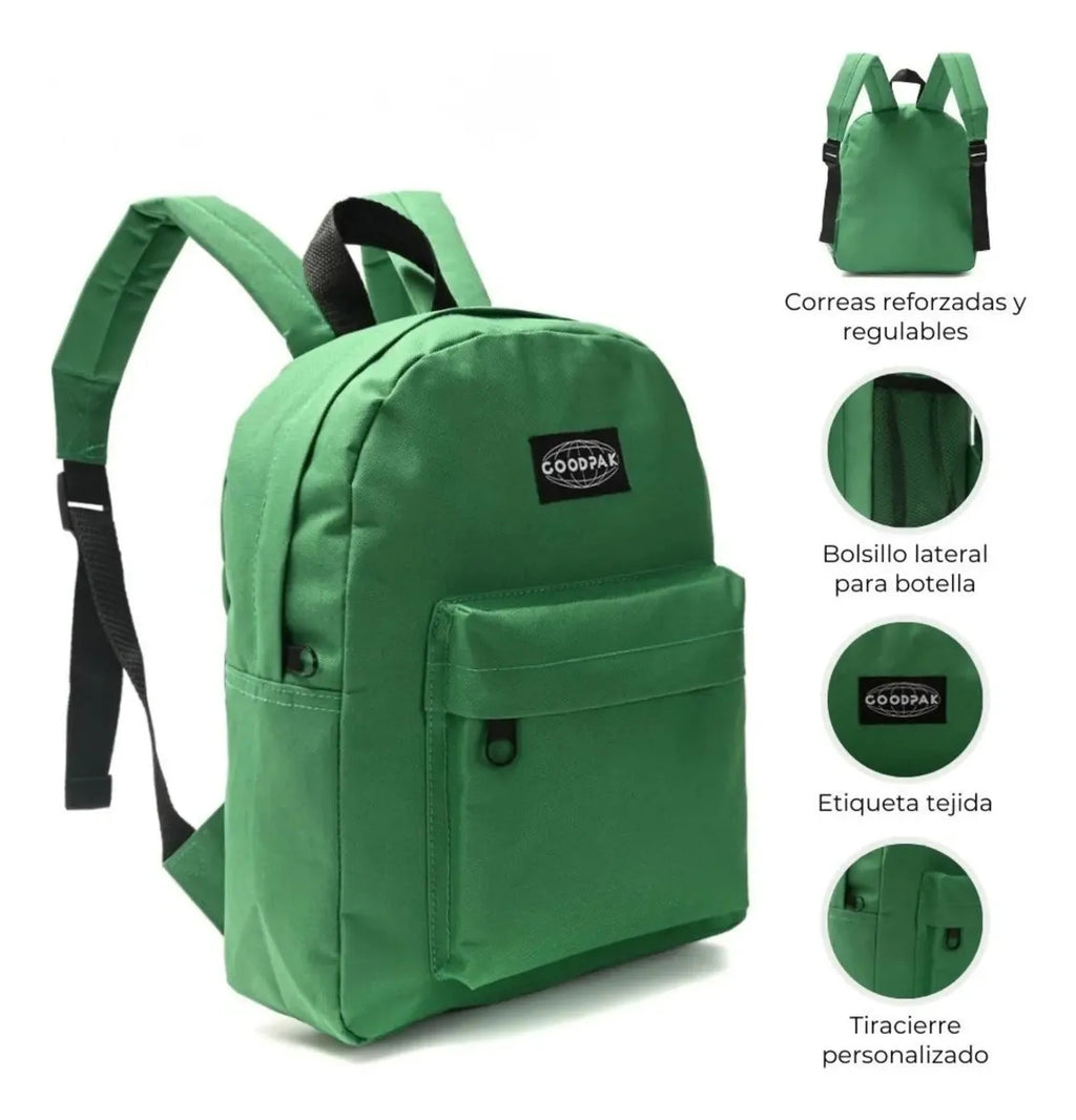 Mochila Espalda Goodpak de 12 Pulgadas Verde