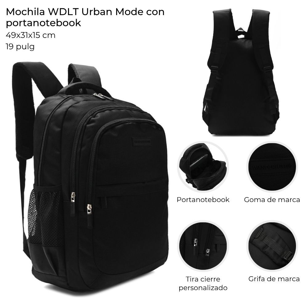 Mochila Wanderlust Urban Mode con Portanotebook de 19 Pulgadas