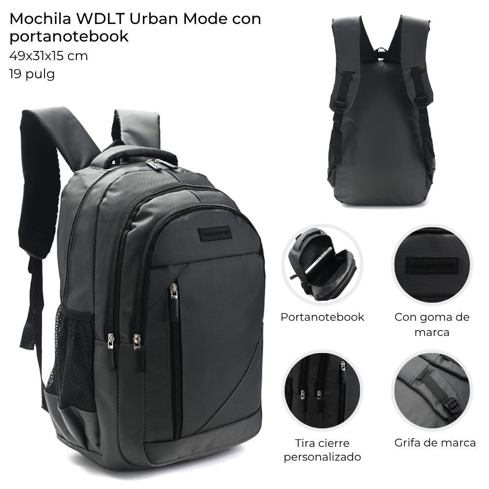 Mochila Wanderlust Urban Mode con Portanotebook de 19 Pulgadas