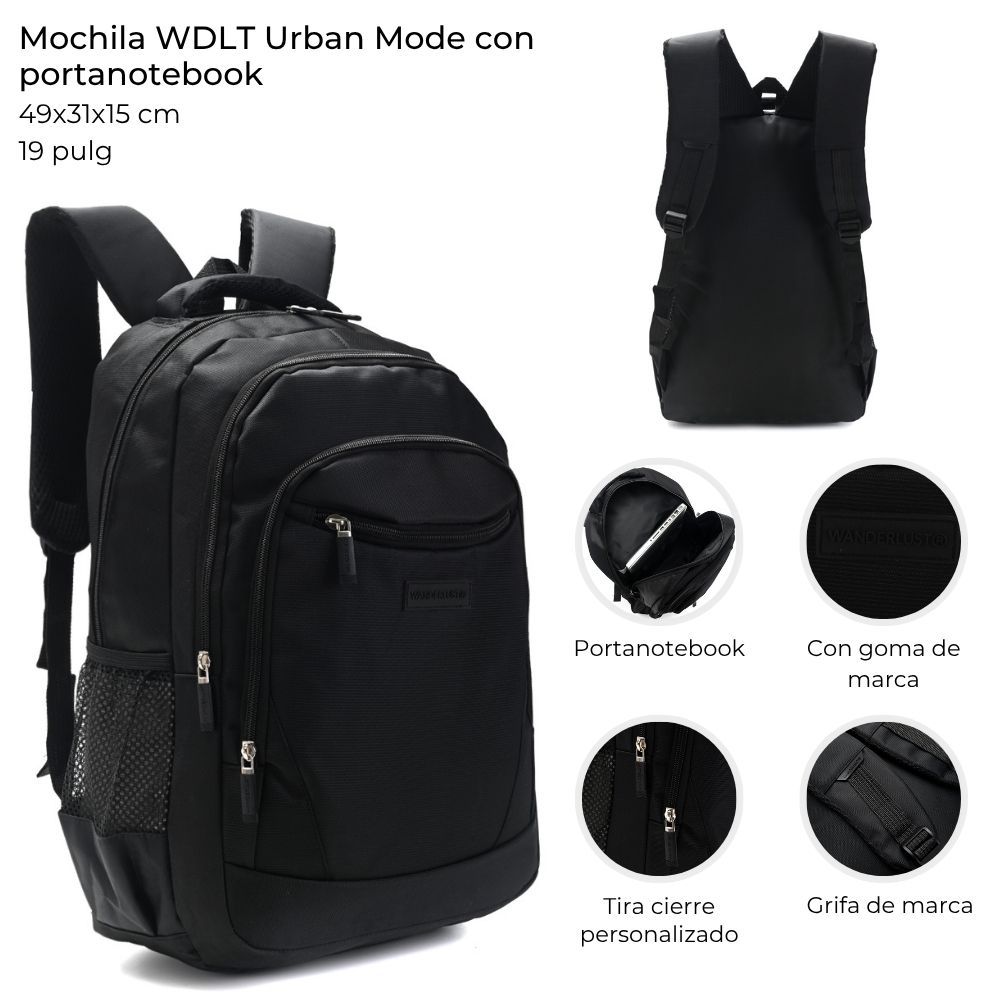 Mochila Wanderlust Urban Mode con Portanotebool de 19 Pulgadas