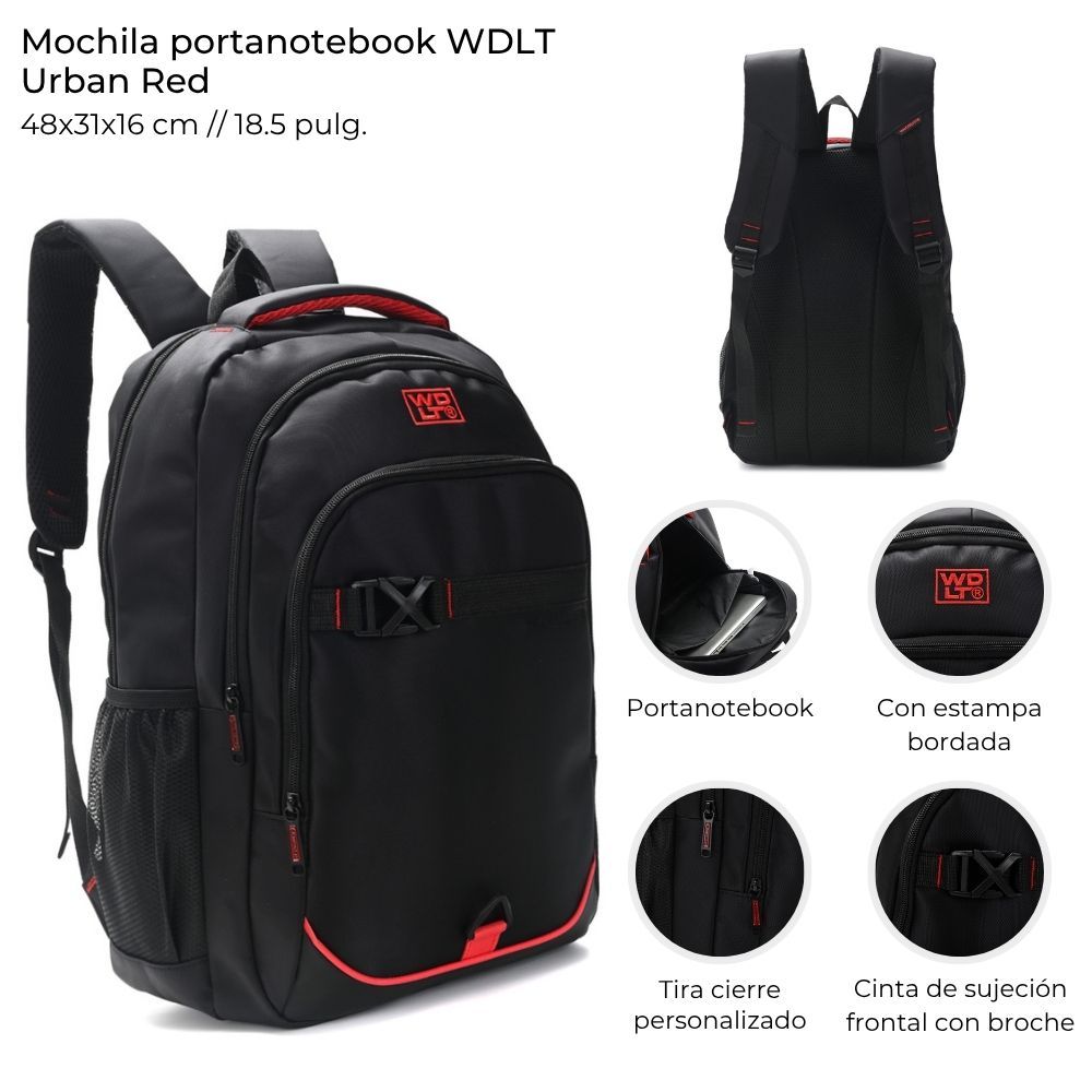 Mochila Portanotebook Wanderlust Urban Red de 18.5 Pulgadas