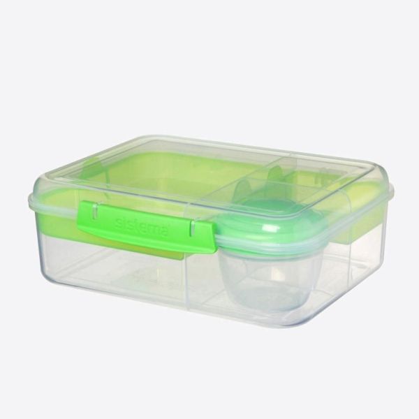 Lunchera Plástica Bento Sistema Colores Surtidos 1650 cc 21.5 x 17 x 7 cm
