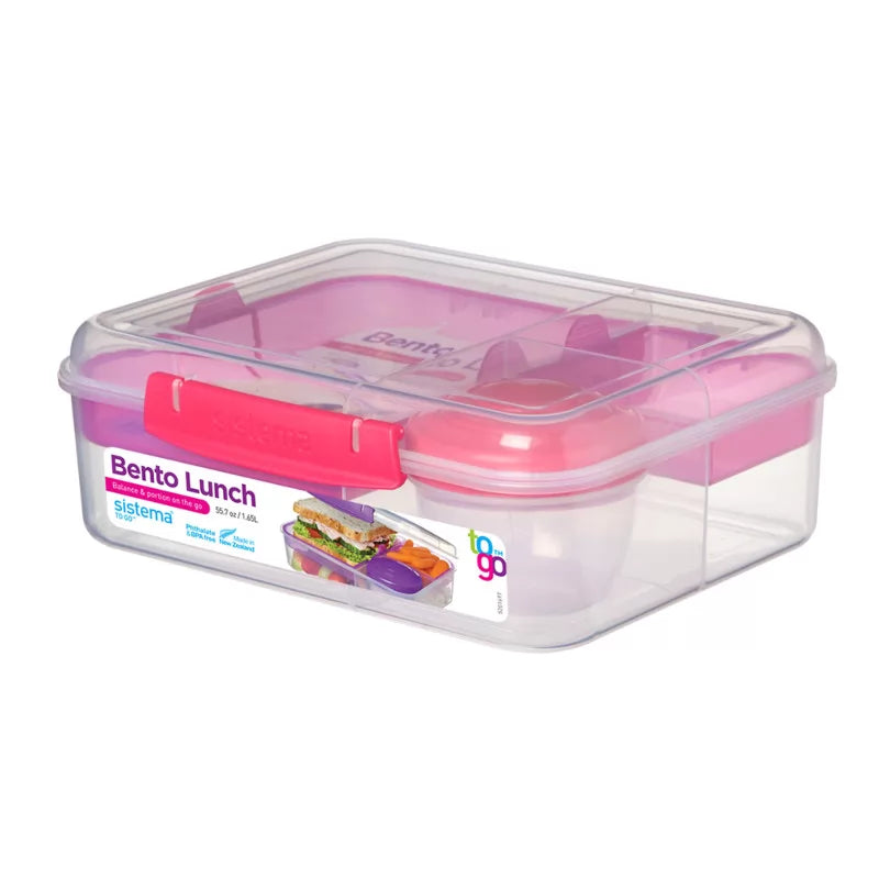 Lunchera Plástica Bento Sistema Colores Surtidos 1650 cc 21.5 x 17 x 7 cm