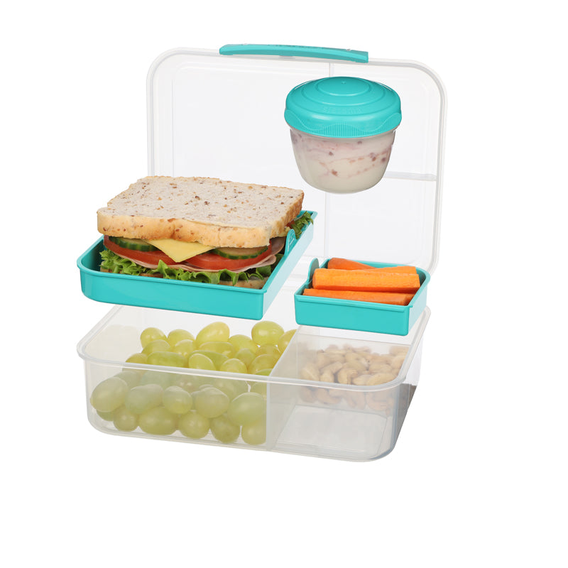Lunchera Plástica Bento Sistema Colores Surtidos 1650 cc 21.5 x 17 x 7 cm