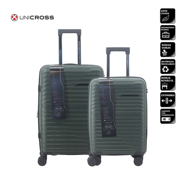 Set de 2 Valijas Unicross 20 y 24 Pulgadas PP Verde