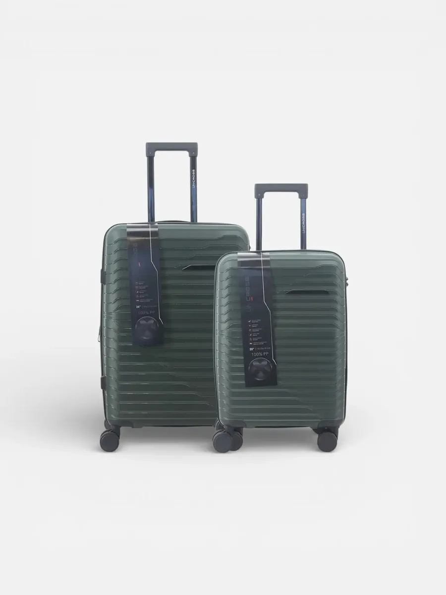 Set de 2 Valijas Unicross 20 y 24 Pulgadas PP Verde