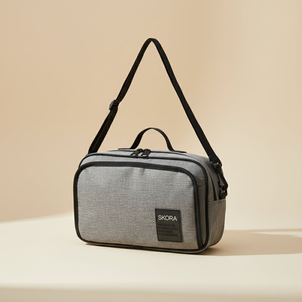Bolso Bandolera Maternal Para Coche Gris 28x18x8 cm Skora - 38291
